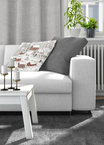 Timmerbyn kuddfodral 47x47 cm - Offwhite-grå-röd - Arvidssons Textil