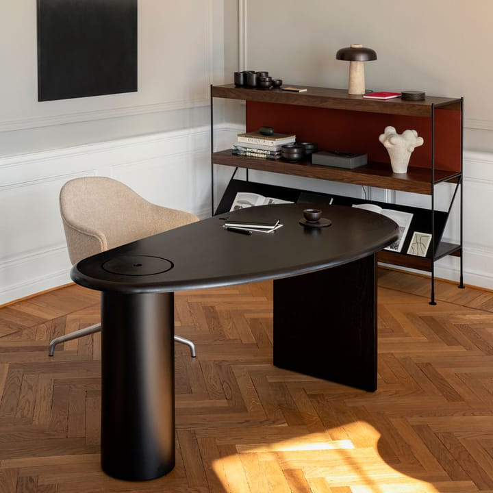 Zet hyllsystem, oak black stained, 1x2, black steel base Audo Copenhagen