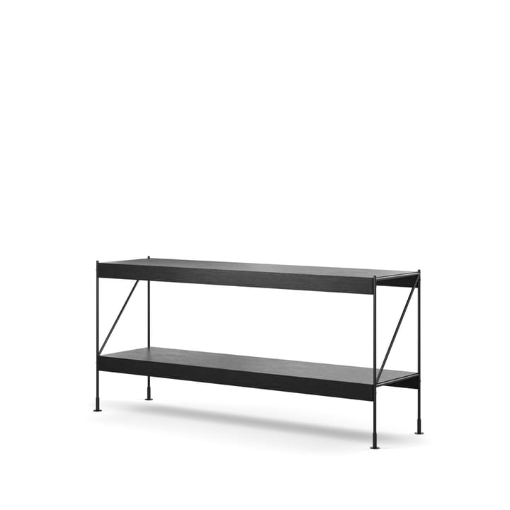 Zet hyllsystem, oak black stained, 1x2, black steel base Audo Copenhagen