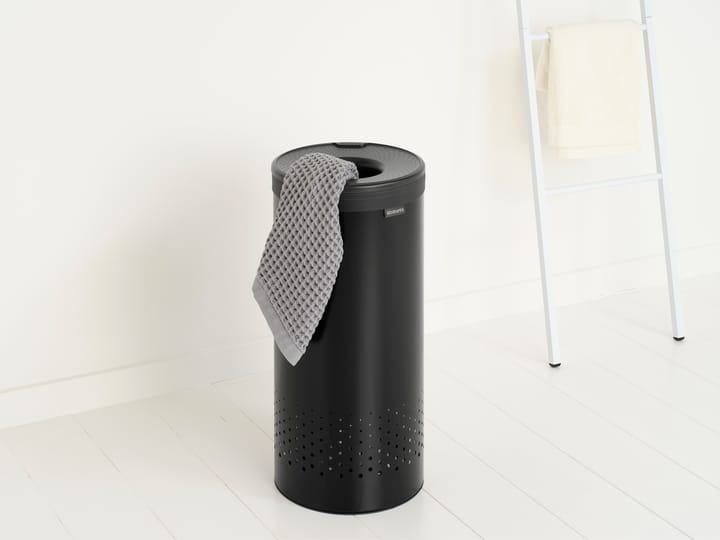 Brabantia tvättkorg plastlock 35 L, Mattsvartt Brabantia