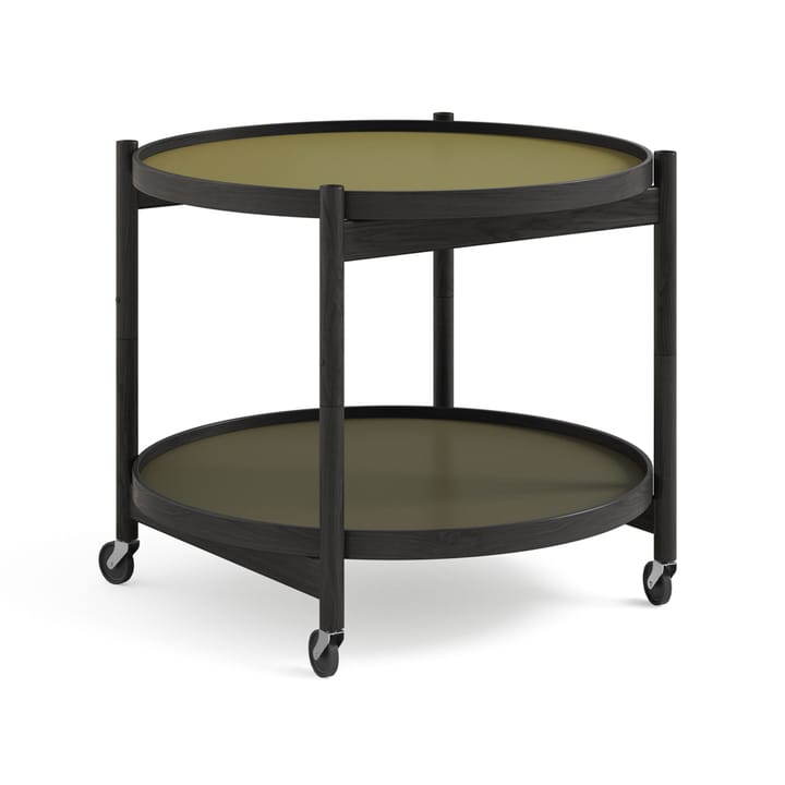 Bølling Tray Table model 60 rullbord, leaf, svartlackat ekstativ Brdr. Krüger