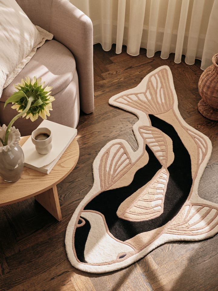 Koi matta 97x130 cm, Black-beige Broste Copenhagen