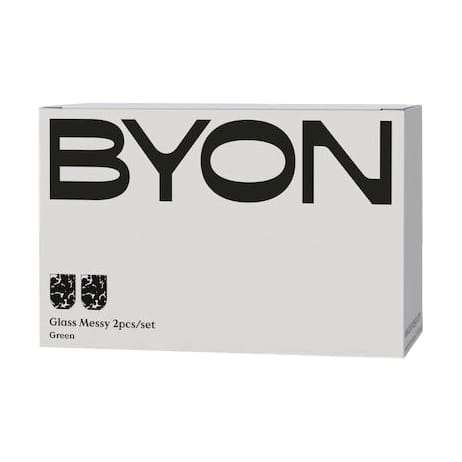 Messy glas 30 cl 2-pack - Grön - Byon