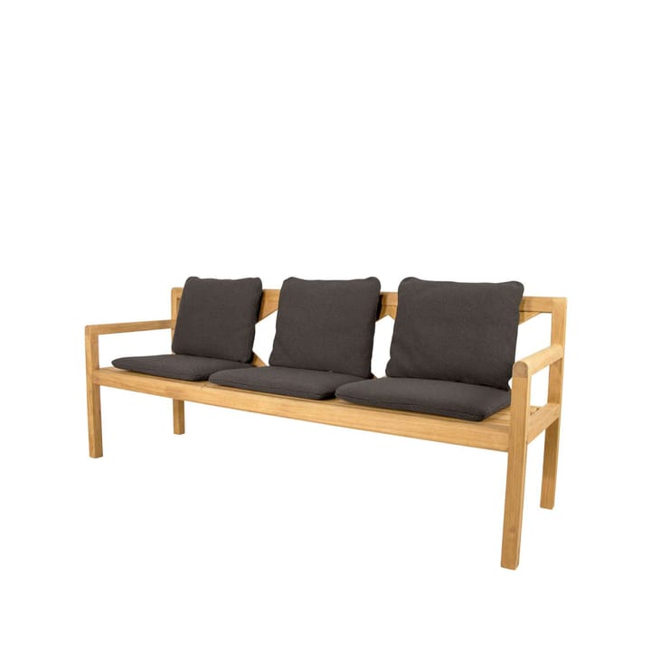 Grace 3-sits bänk - Dark grey, teak - Cane-line