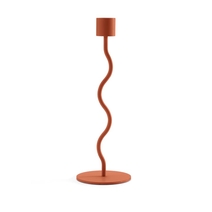 Curved ljusstake 23 cm, Brick red Cooee Design