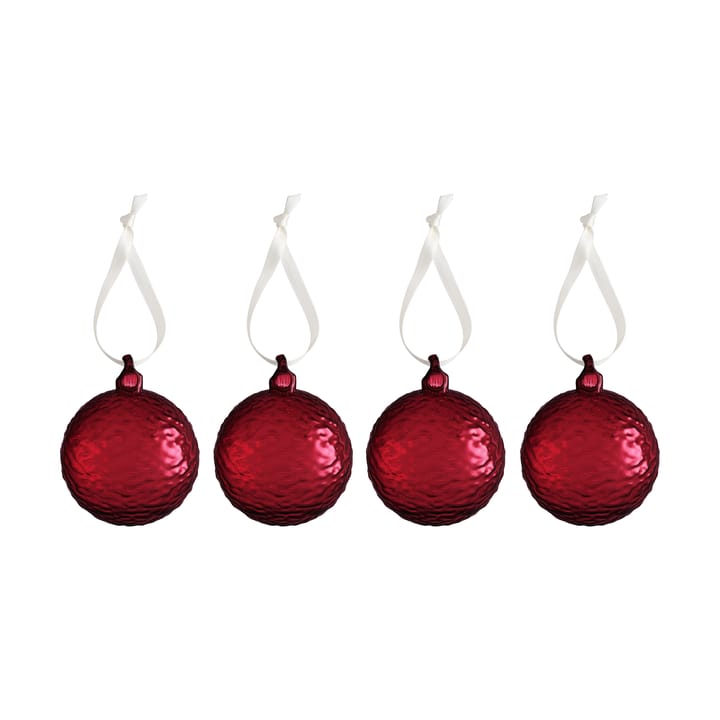 Gry Marble julkula Ø8 cm 4-pack - Deep red - Cooee Design