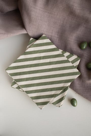 Stripe pappersservett 33x33 cm 20-pack - Green - DBKD