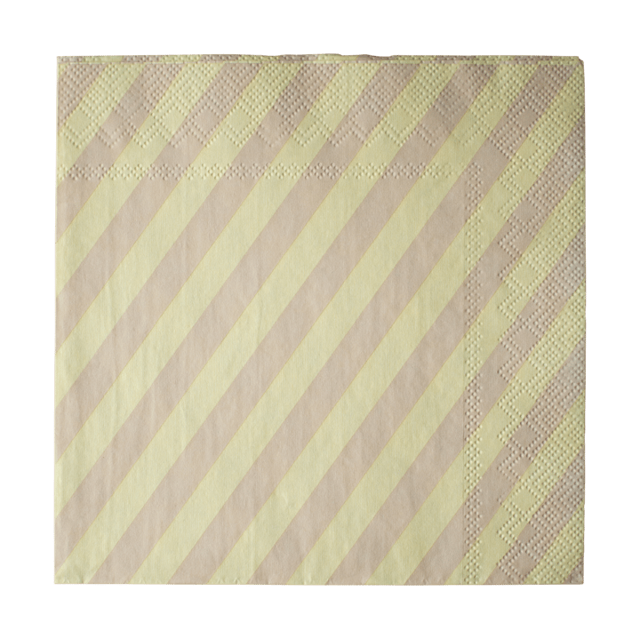 Stripe pappersservett 33x33 cm 20-pack, Yellow DBKD