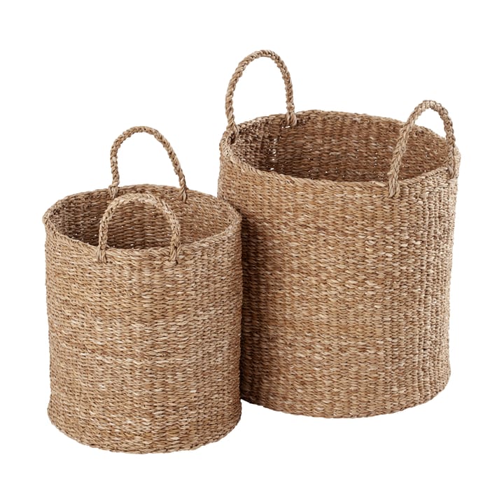 Esther cylinder förvaringskorg med handtag 2-pack - Natural - Dixie