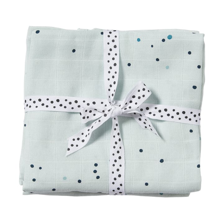 Dreamy Dots bebisfilt 120x120 cm 2-pack - Blue - Done by deer