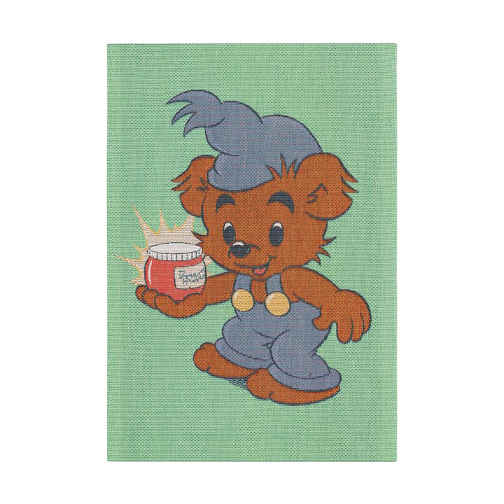 Bamse kökshandduk 35x50 cm - Blå-grön - Ekelund Linneväveri