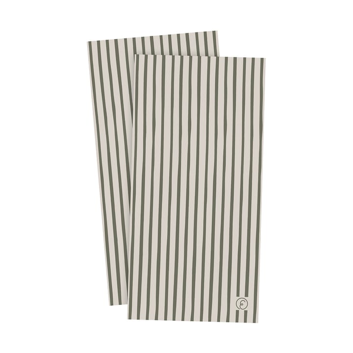 Ernst servett randig 10x20 cm 20-pack - Grön-ljusgrå - ERNST