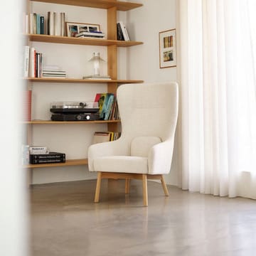 L35 Gesja Wing Chair fåtölj - Beige-lacquered oak - FDB Møbler