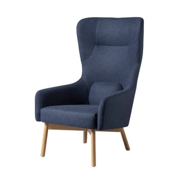 L35 Gesja Wing Chair fåtölj - Dark blue-lacquered oak - FDB Møbler