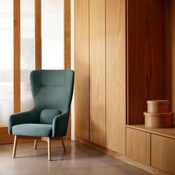 L35 Gesja Wing Chair fåtölj - Green-lacquered oak - FDB Møbler