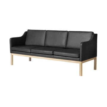 MK46 Mogens Koch 3-sits soffa - Lacquered oak-black leather - FDB Møbler