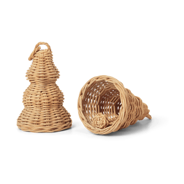 Braided Bell Baubles julhänge 2-pack - Natural - ferm LIVING