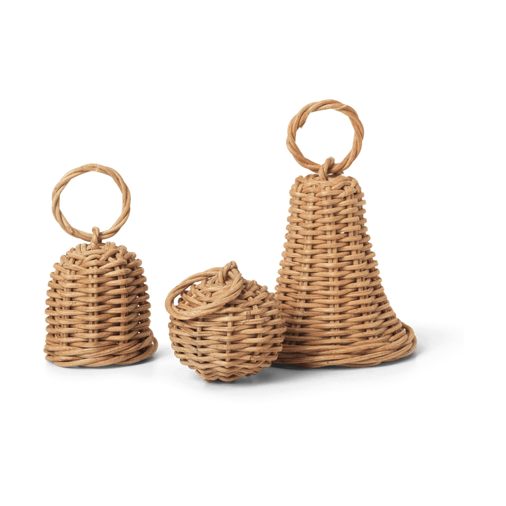 Braided Bell Baubles julhänge 3-pack - Natural - Ferm LIVING