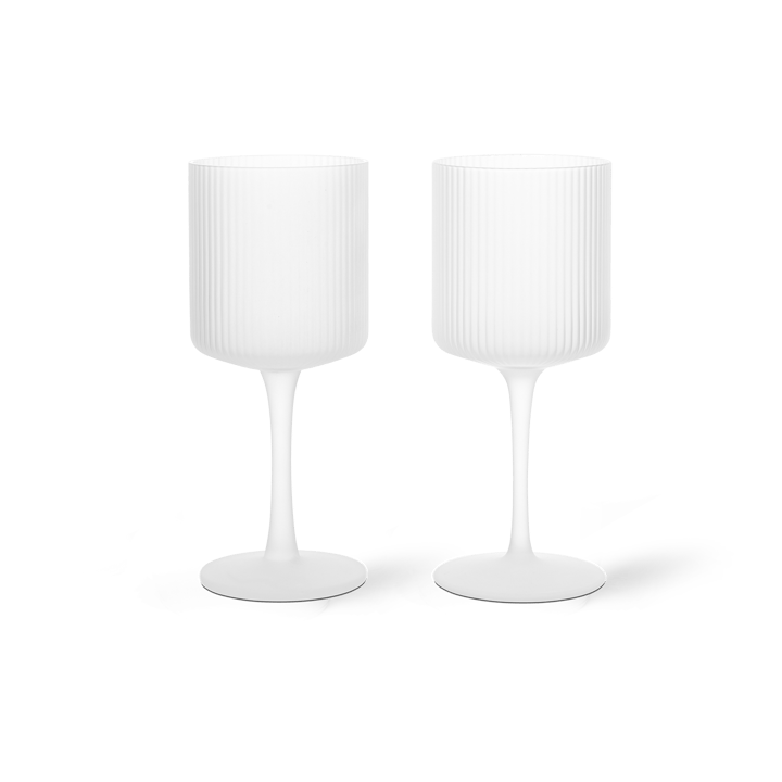 Ripple vitvinsglas 26 cl 2-pack - Frosted - ferm LIVING