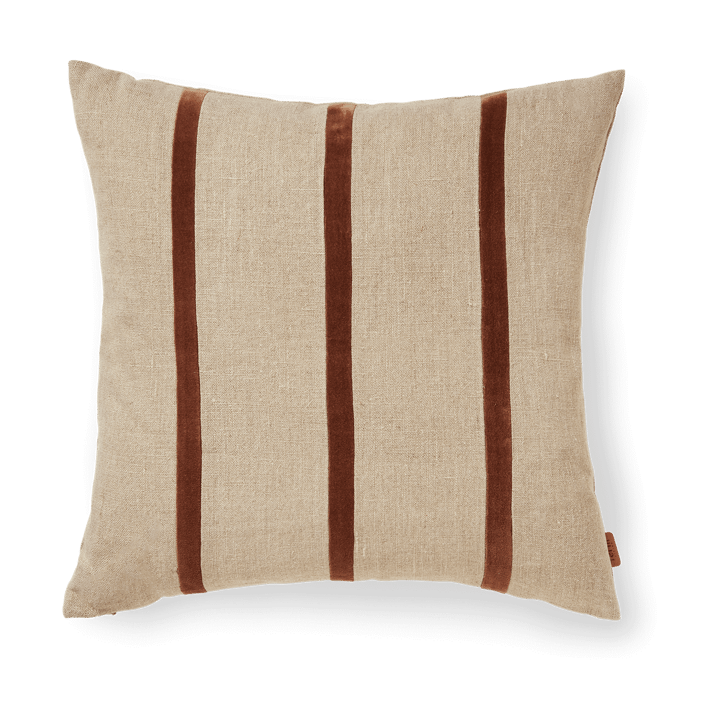 Senti Stripe kudde 50x50 cm - Linen-carob brown - ferm LIVING