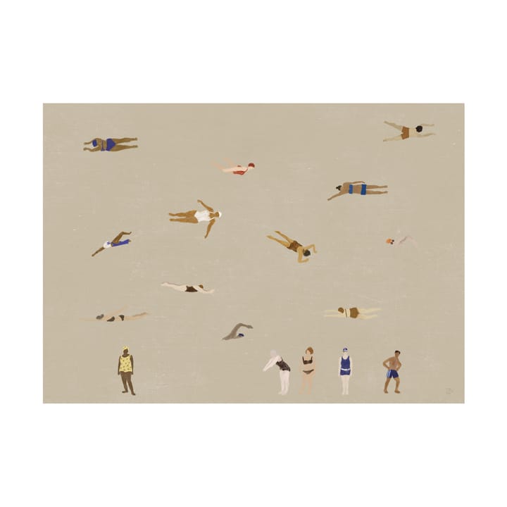 Swimmers poster, Beige, 50x70 cm Fine Little Day