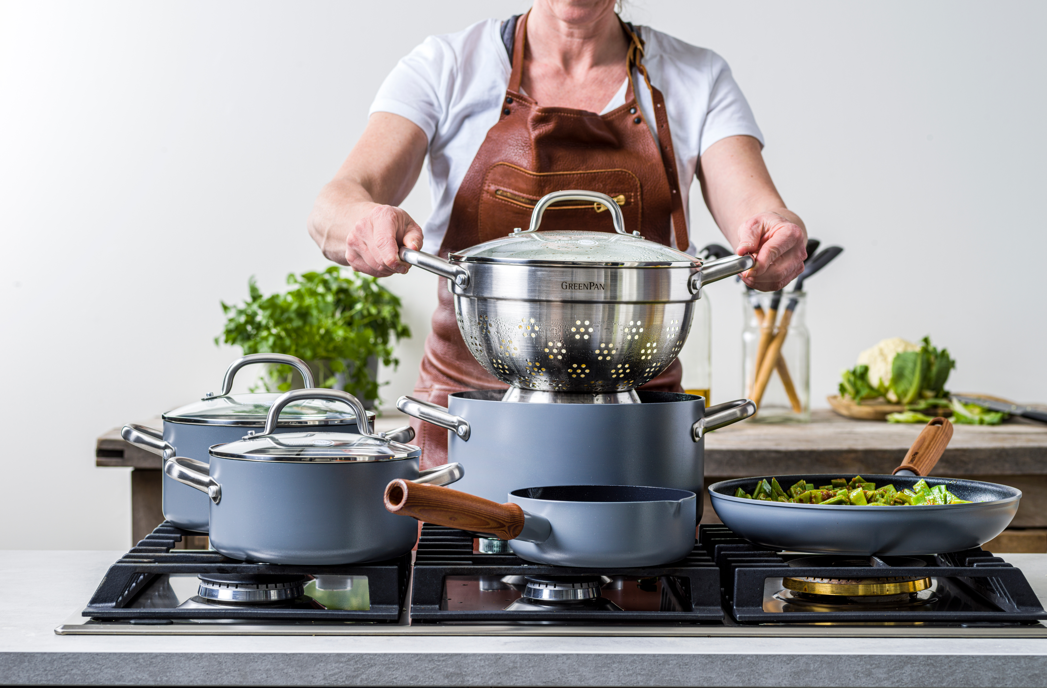 Mayflower Saucepan With Lid 3-pack Dark Charcoal - GreenPan @ RoyalDesign