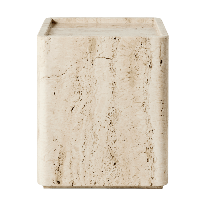 Pietra sidobord 33x33x40 cm, Neutral white travertine GUBI