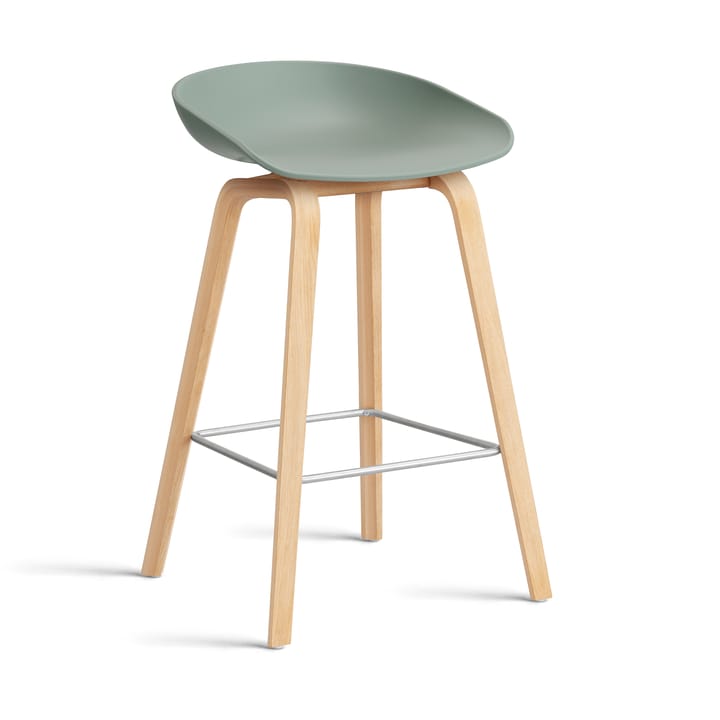 About a Stool 32 Low barstol såpat ekstativ 2.0, Fall green-rostfritt stålstöd HAY