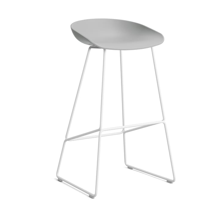 About a Stool 38 High barstol 2.0 - Concrete grey-vitt stålstativ - HAY