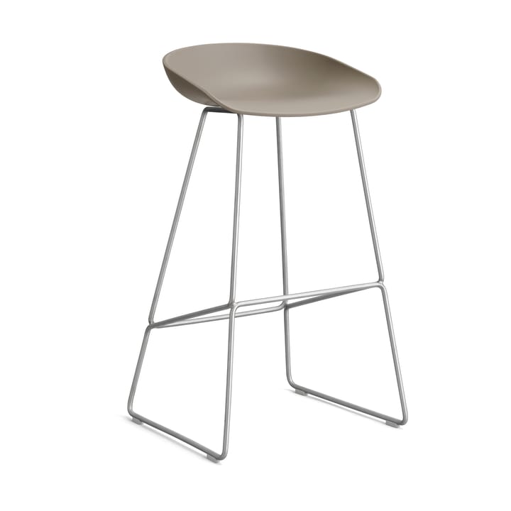 About a Stool 38 High barstol 2.0, Khaki-rostfritt stålstativ HAY