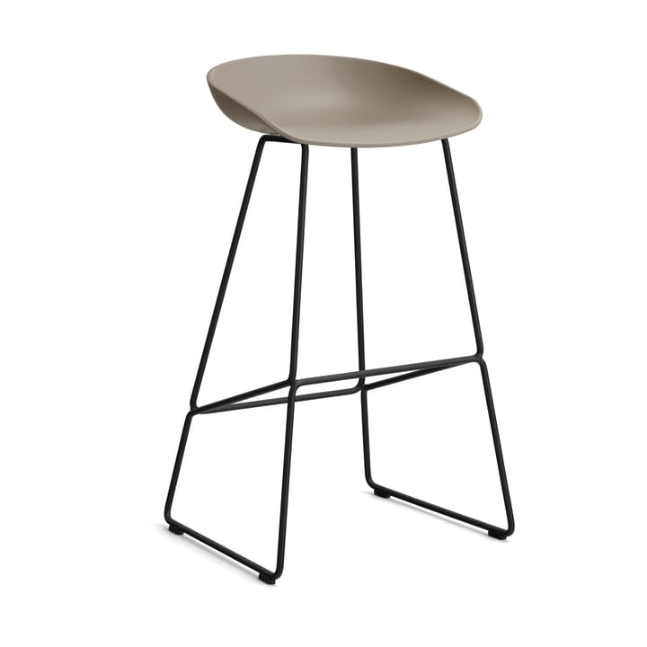 About a Stool 38 High barstol 2.0, Khaki-svart stålstativ HAY