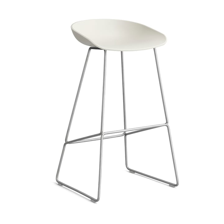 About a Stool 38 High barstol 2.0, Melange cream-rostfritt stålstativ HAY