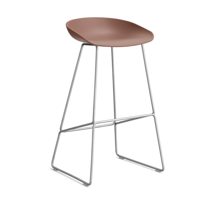 About a Stool 38 High barstol 2.0, Soft brick-rostfritt stålstativ HAY