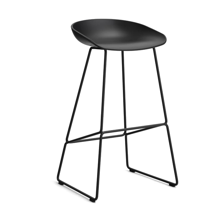 About a Stool 38 High barstol 2.0 - Svart-svart stålstativ - HAY