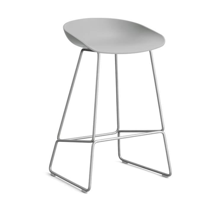 About a Stool 38 Low barstol 2.0, Concrete grey-rostfritt stålstativ HAY