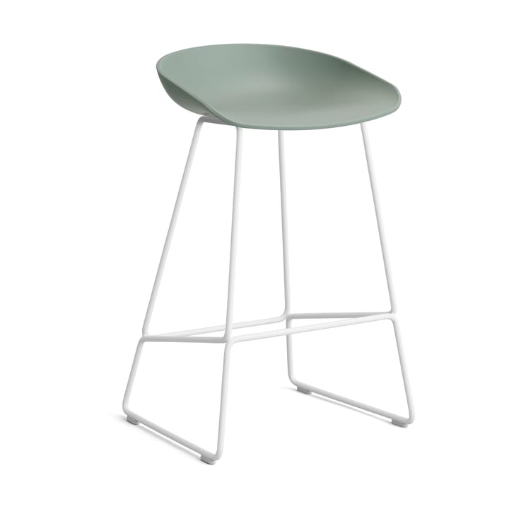 About a Stool 38 Low barstol 2.0, Fall green-vitt stålstativ HAY