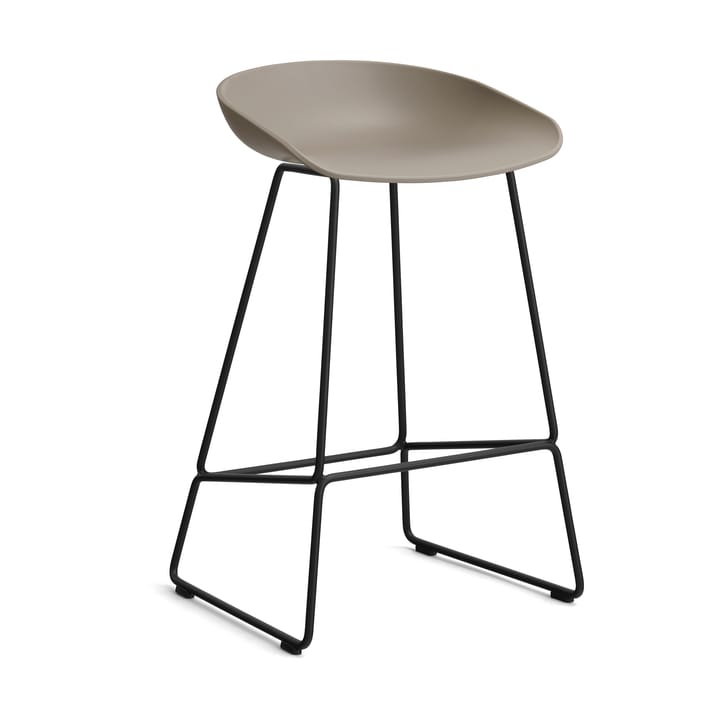 About a Stool 38 Low barstol 2.0 - Khaki-svart stålstativ - HAY