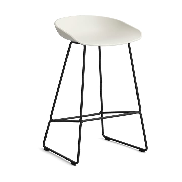 About a Stool 38 Low barstol 2.0, Melange cream-svart stålstativ HAY