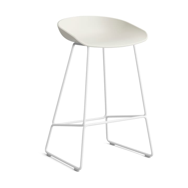 About a Stool 38 Low barstol 2.0 - Melange cream-vitt stålstativ - HAY