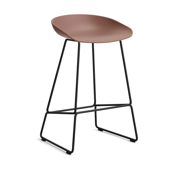 About a Stool 38 Low barstol 2.0, Soft brick-svart stålstativ HAY