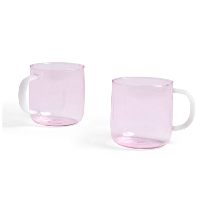 Borosilicate mugg 2-pack, Pink-white HAY