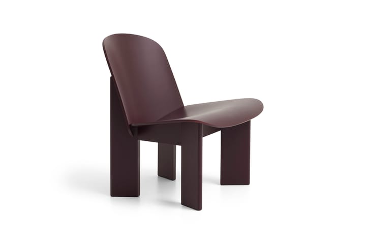 Chisel lounge chair, Dark bordeaux lackad bok HAY