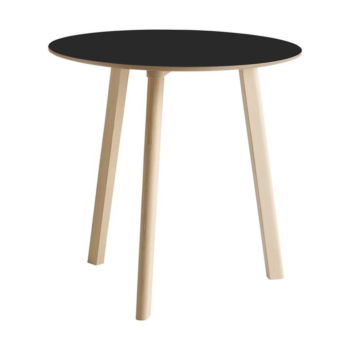 CPH220 Deux 2.0 bord Ø75 cm - Black laminate-untreated beech - HAY