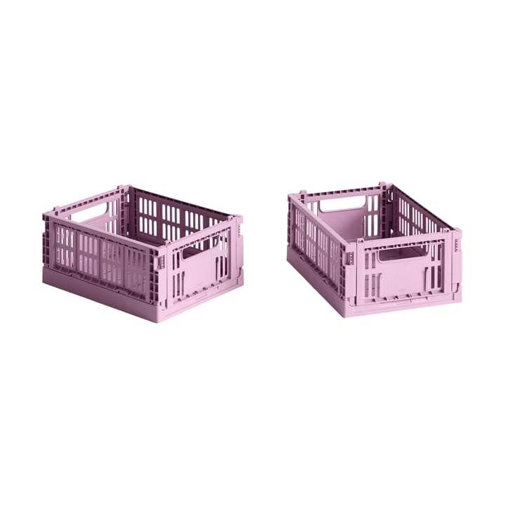 HAY Colour Crate Mini 13x17 cm 2-pack - Dusty rose - HAY