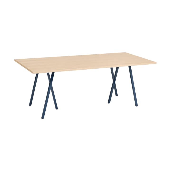 Loop Stand incl. support matbord 92,5x200 cm - Deep blue-clear lacq. oak - HAY