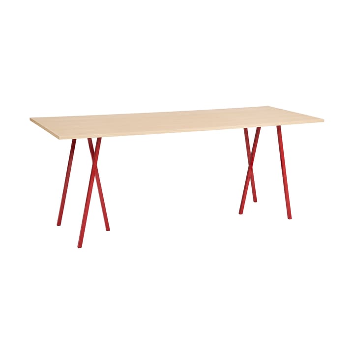 Loop Stand incl. support matbord 92,5x250 cm - Maroon red-clear lacq. oak - HAY