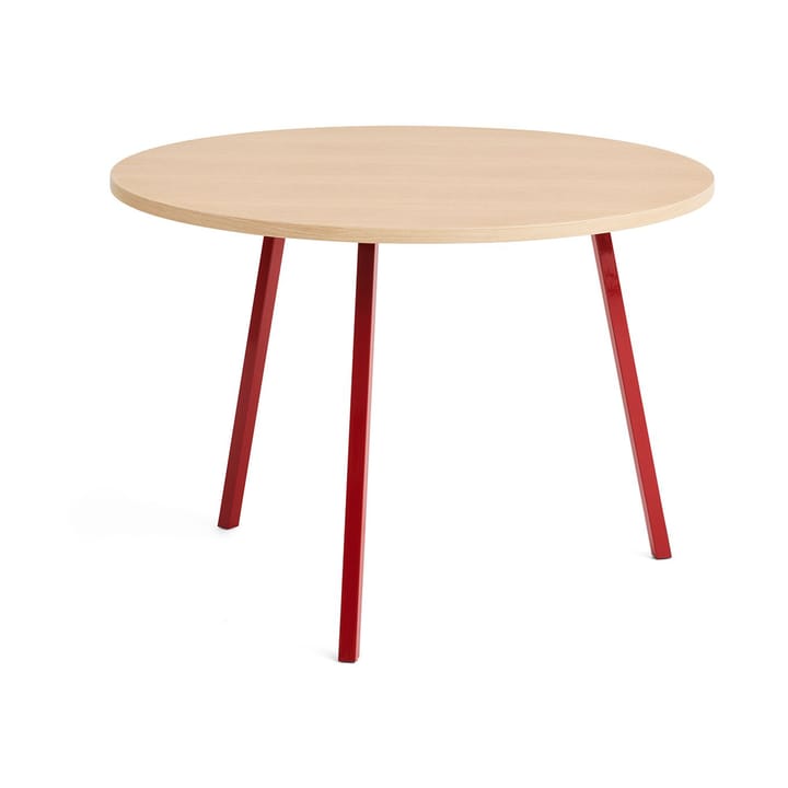 Loop Stand matbord Ø105 cm - Maroon red-clear lacq. oak - HAY