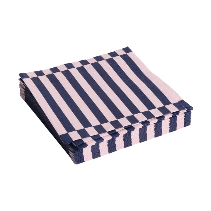 Pattern Dinner Stripe servett 40x40 cm 20-pack - Light pink-dark blue pillar - HAY