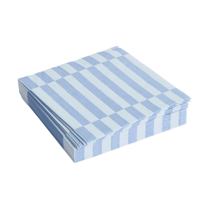 Pattern Lunch Stripe servett 33x33 cm 20-pack - Light blue-dusty blue pillar - HAY