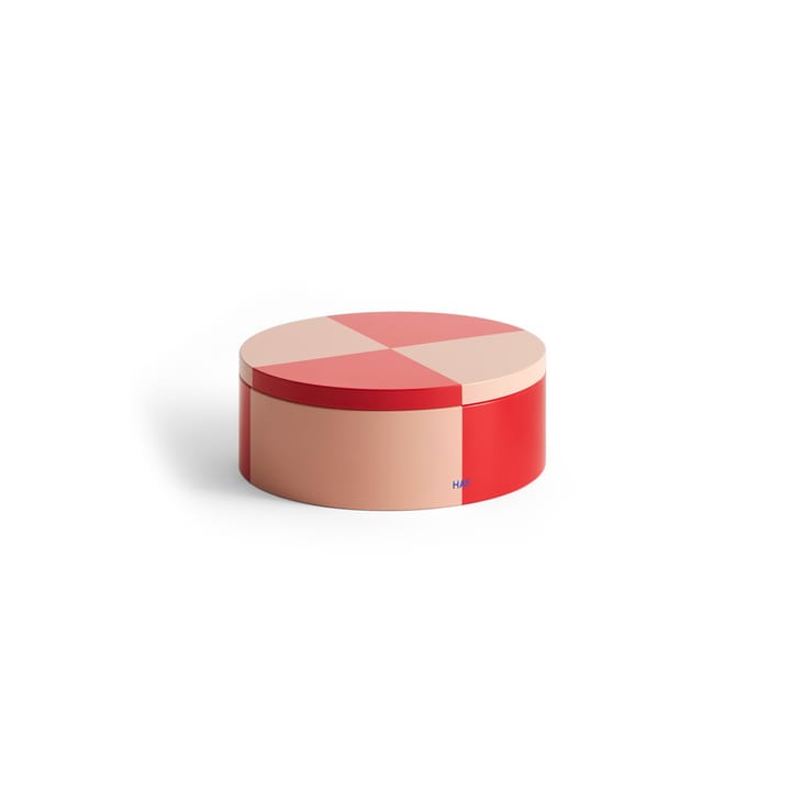 Tin Container förvaringsburk - Round red-soft pink - HAY